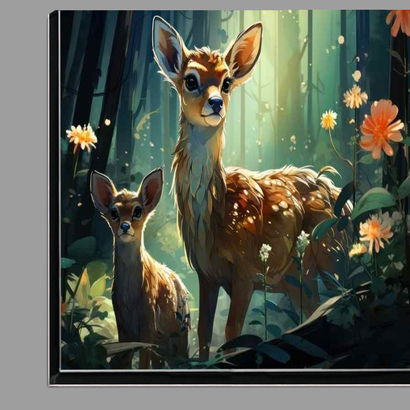 Buy Di-Bond : (fawns and a deer In the magical woodlands)