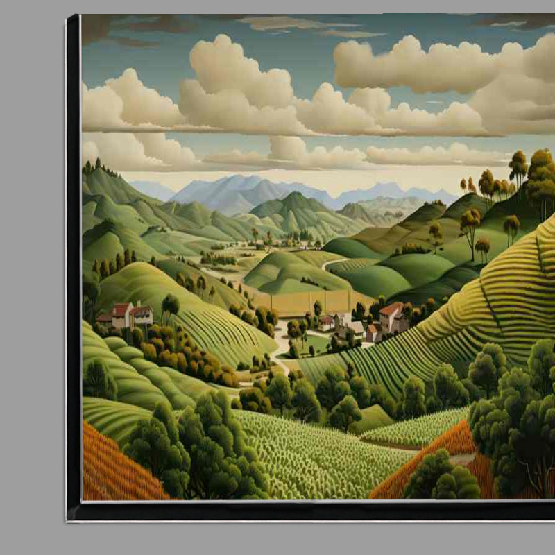 Buy Di-Bond : (A View of the farm in the vally with green hils)