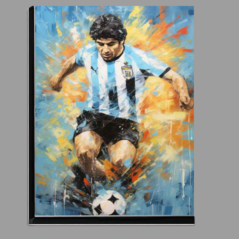 Buy Di-Bond : (Diego Maradona Footballer with ball painted style)