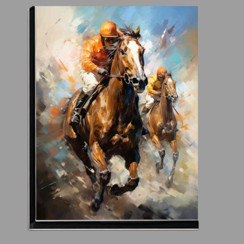 Buy Di-Bond : (Horses racing in a race track painted art style)