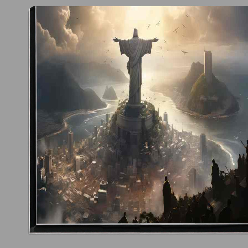 Buy Di-Bond : (Christ the redeemer statue with the sun abour to rise)