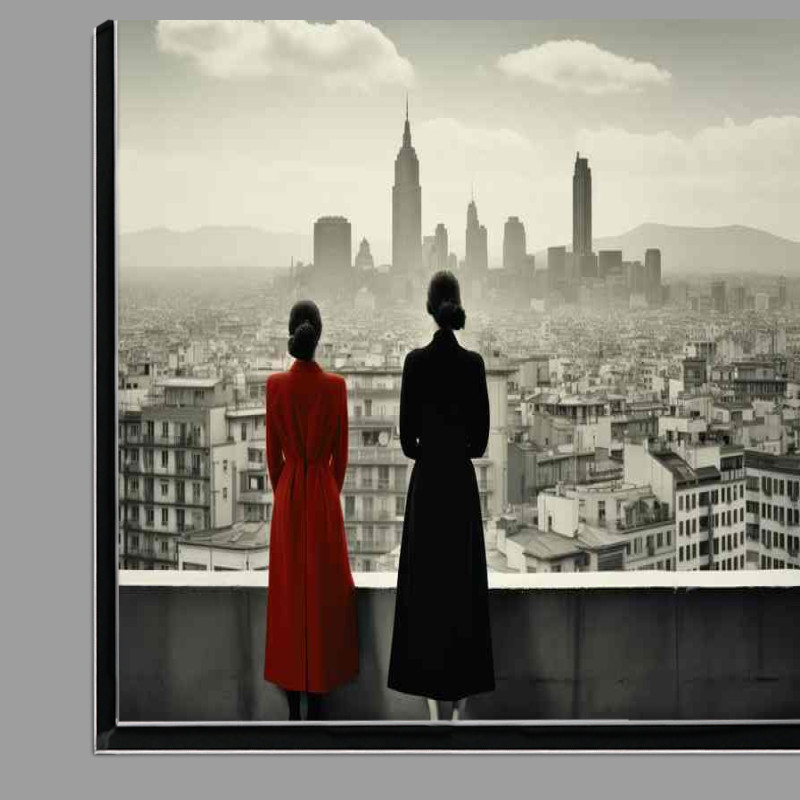 Buy Di-Bond : (Girls Standing over looking the big city)