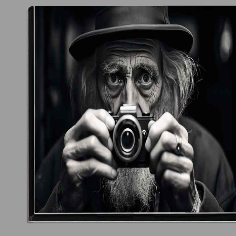 Buy Di-Bond : (Old Man Taking A Black And White Photo)