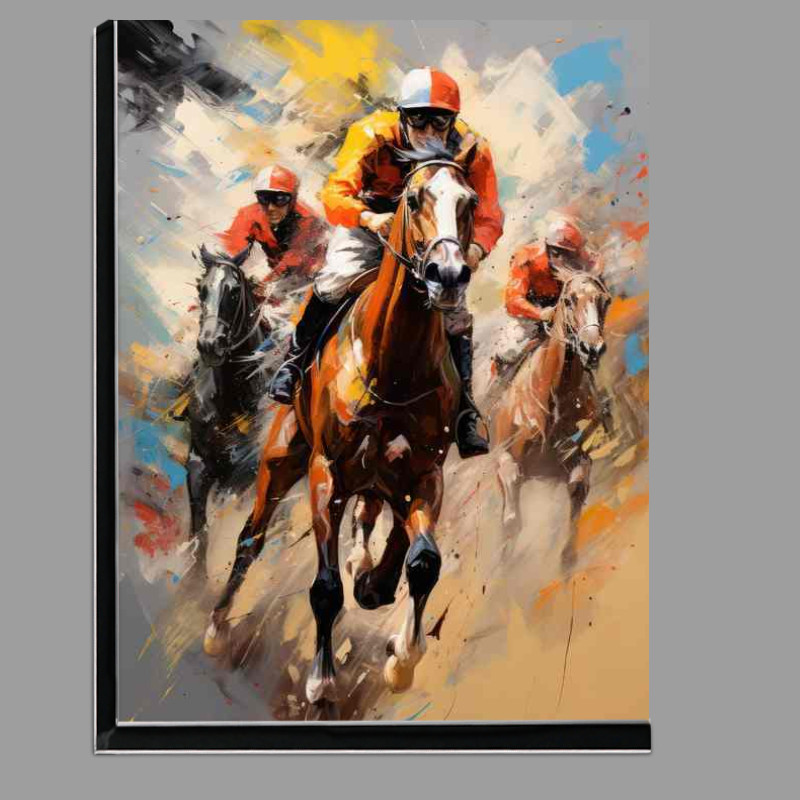 Buy Di-Bond : (Jockeys on horses of race track winning painted style)