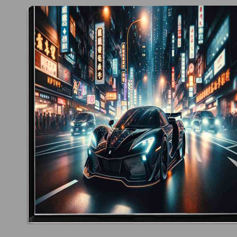 Buy Di-Bond : (Black Supercar Cruising through Night City)