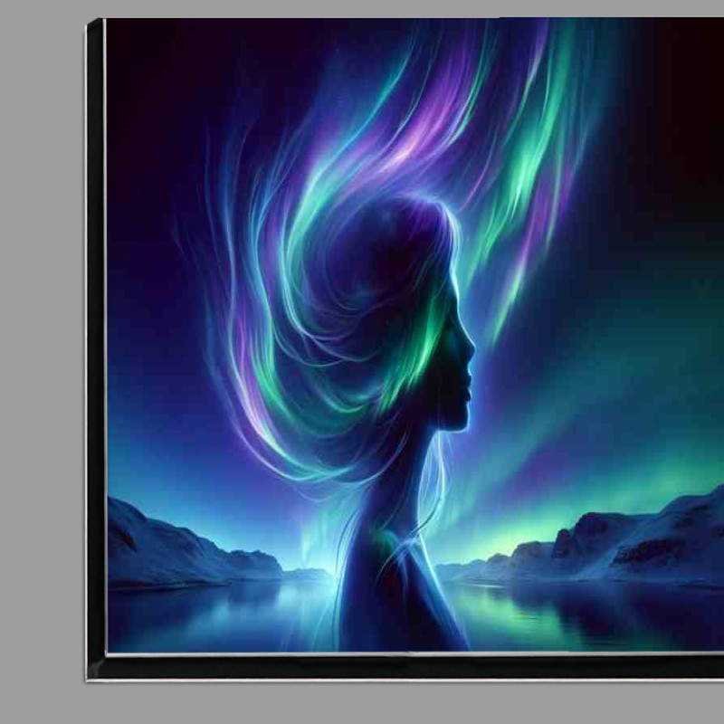 Buy Di-Bond : (Aurora Soul Woman Profile Northern Lights)