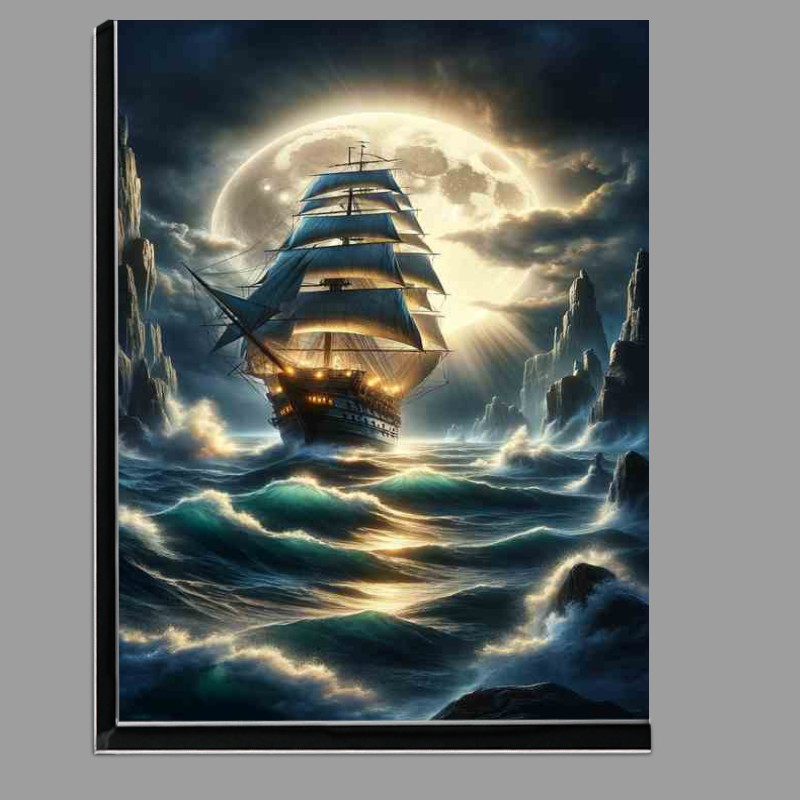 Buy Di-Bond : (Galleon Moonlit Voyage through Stormy Seas with a full moon)