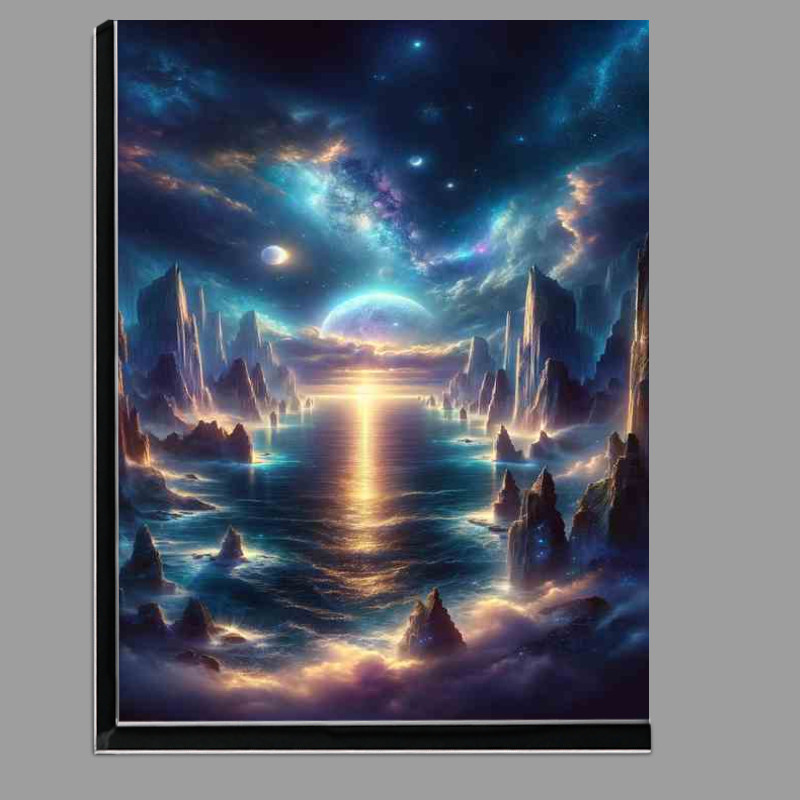 Buy Di-Bond : (Mystical Twilight Cliffs Celestial Ocean Panorama)