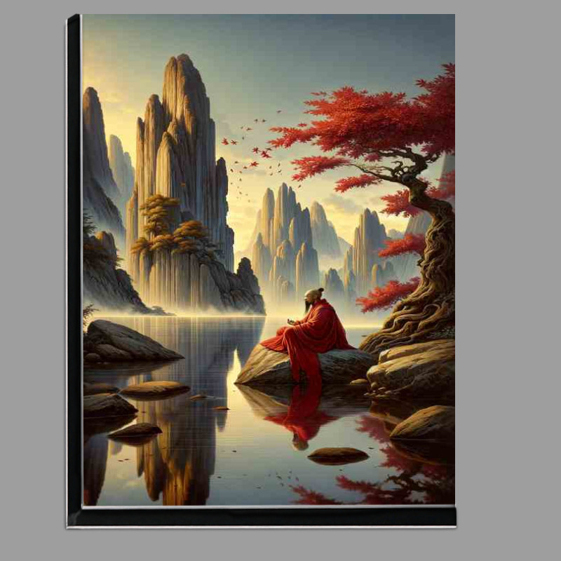 Buy Di-Bond : (Serene Monk Ancient Chinese Wisdom Art along the river)