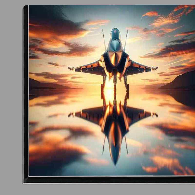 Buy Di-Bond : (Sunset Reflection Fighter Jet Elegance a sleek fighter jet)
