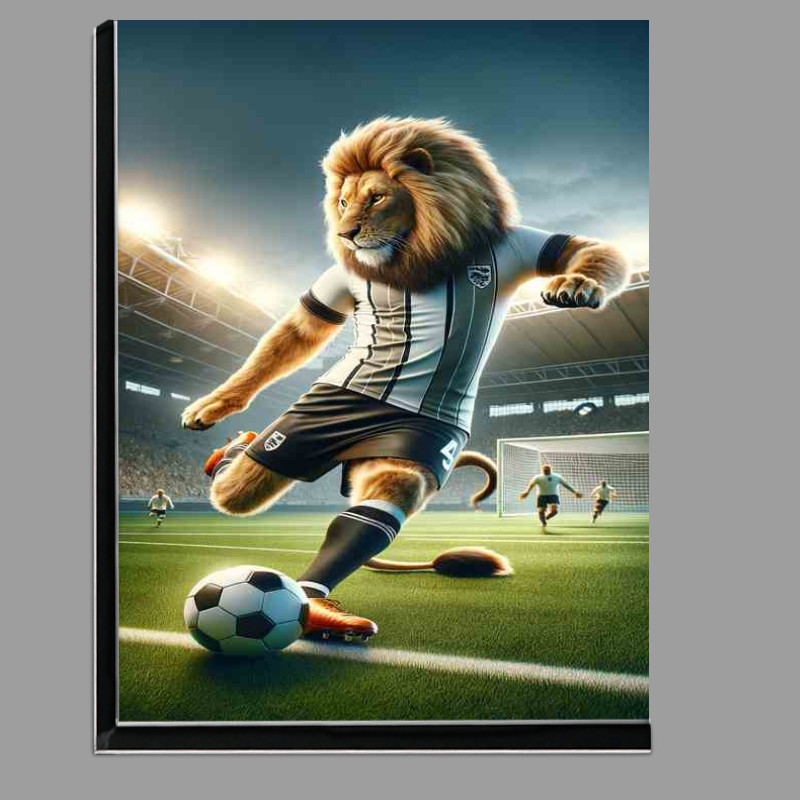 Buy Di-Bond : (Lion Playing Football in Soccer Outfit)