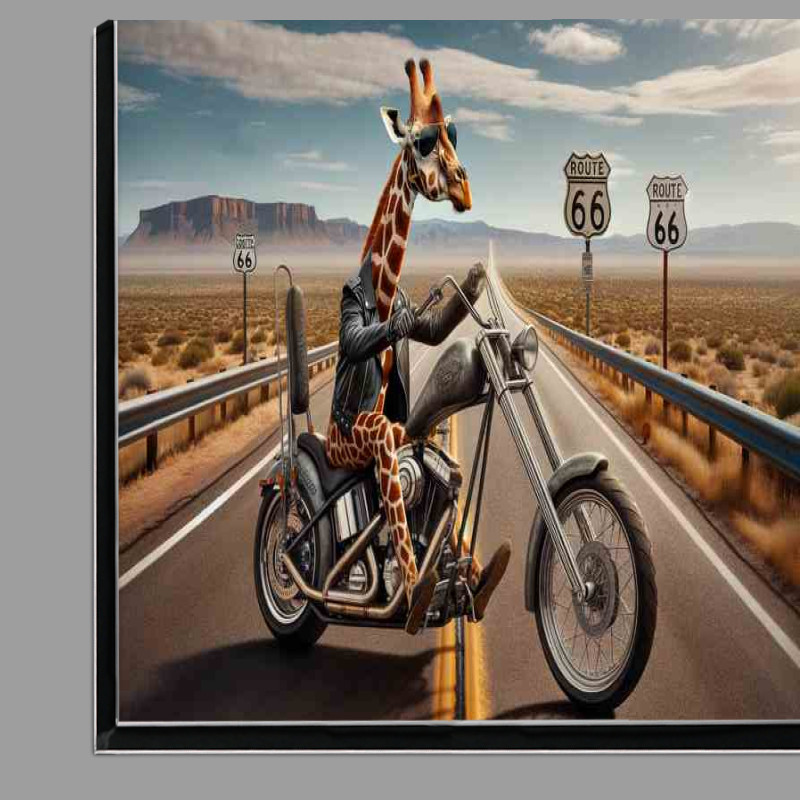 Buy Di-Bond : (Solo Giraffe Riding a Chopper on Route 66)