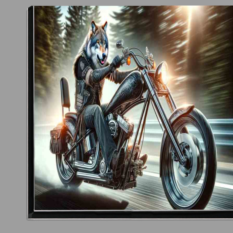 Buy Di-Bond : (Wolf Riding a Chopper on the highway)
