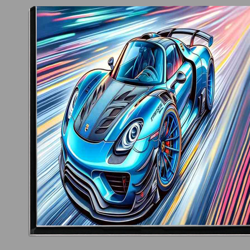 Buy Di-Bond : (Porsche 918 Spyder style in light blue cartoon)
