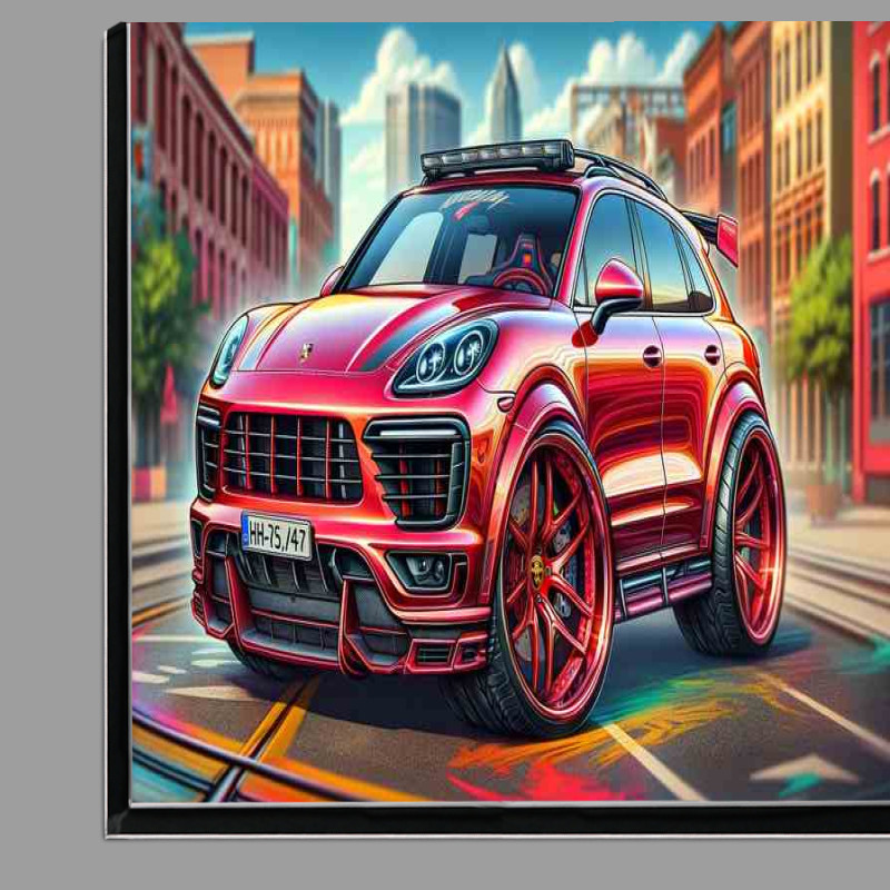 Buy Di-Bond : (Porsche Cayenne 4x4 style in red cartoon)