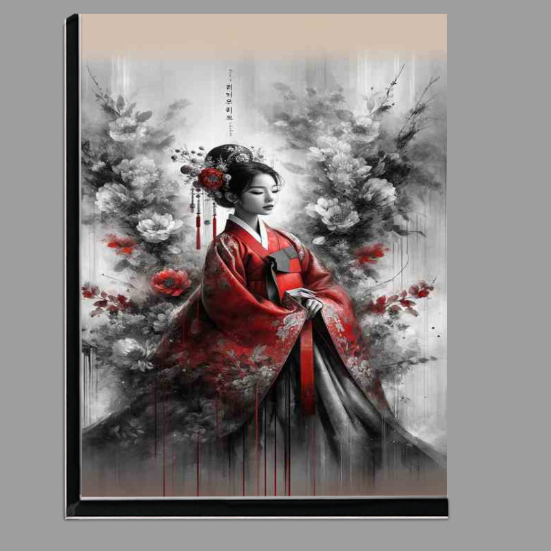Buy Di-Bond : (Elegant Asian Beauty Traditional Red Hanbok)