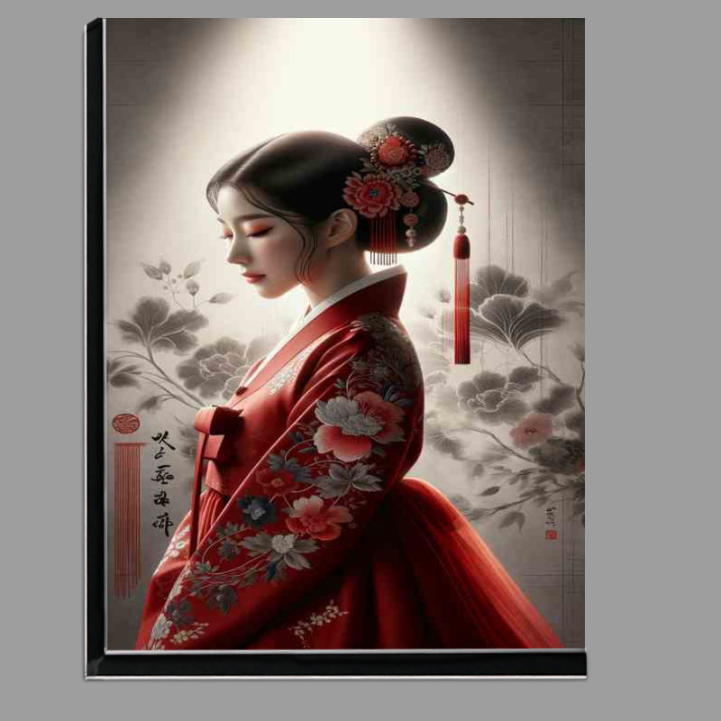 Buy Di-Bond : (Graceful Red Hanbok Artistic Composition)