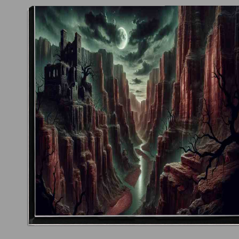 Buy Di-Bond : (Gothic Crimson grand canyon under a gothic moonlit sky)