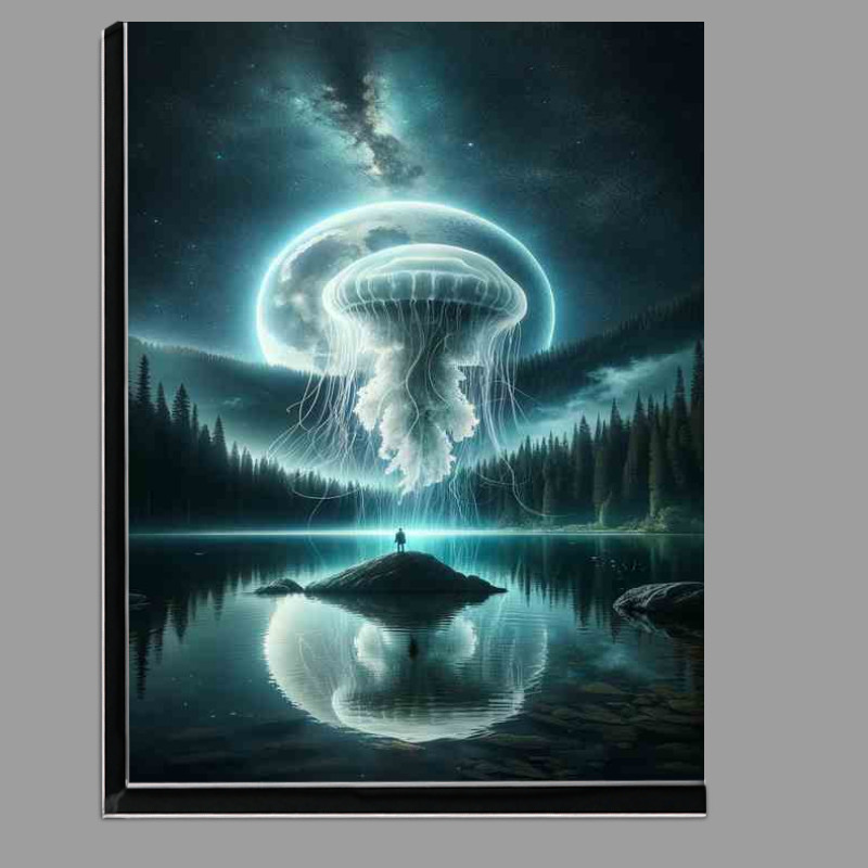Buy Di-Bond : (Jellyfish Orbiting Moon Over Lake at night)