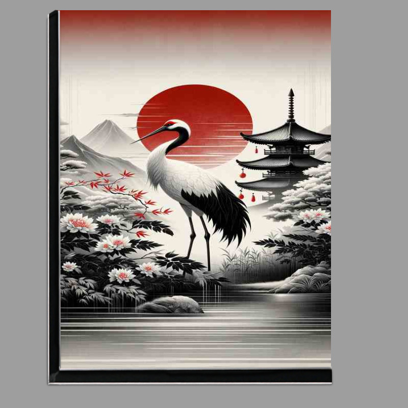 Buy Di-Bond : (Elegant Crane Traditional Asian Art Redefined)