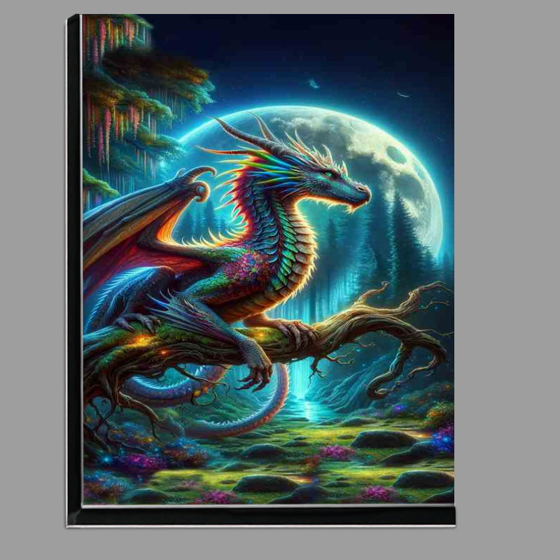 Buy Di-Bond : (Mystical Dragon Perched in Moonlit sky at night)