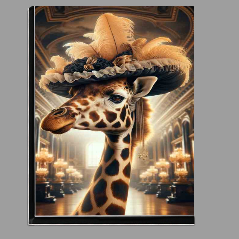 Buy Di-Bond : (Noble Giraffe Lady in Feathered Hat)