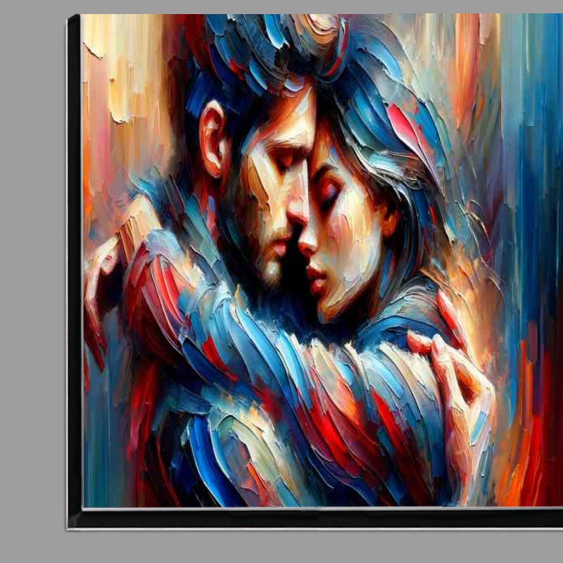 Buy Di-Bond : (Intimate Couple Embrace Abstract Art)