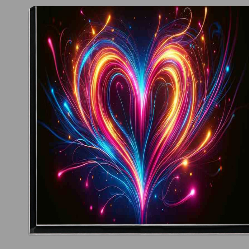 Buy Di-Bond : (Neon Love Heart Abstract Art)