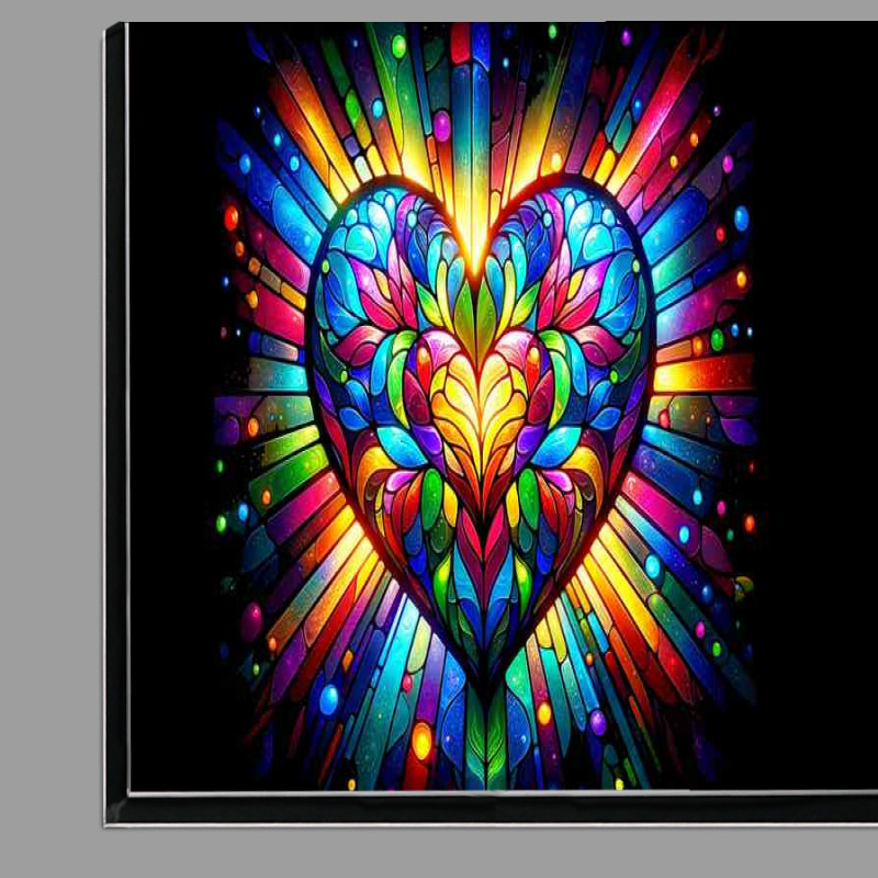 Buy Di-Bond : (Stained Glass Heart Colorful Love Art)