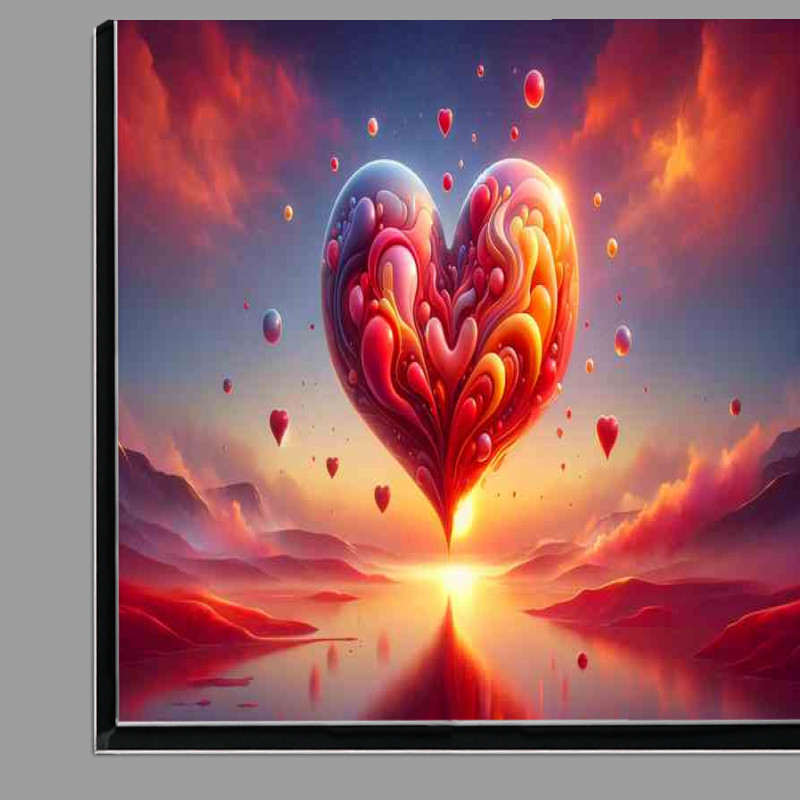 Buy Di-Bond : (Heart Sunset Love Dreamscape Illustration)