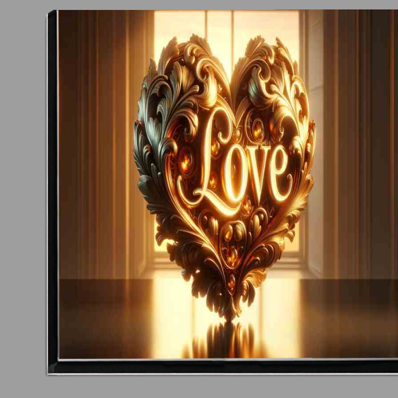 Buy Di-Bond : (Love Illuminated Heart Elegant Decoration golden heart shape)