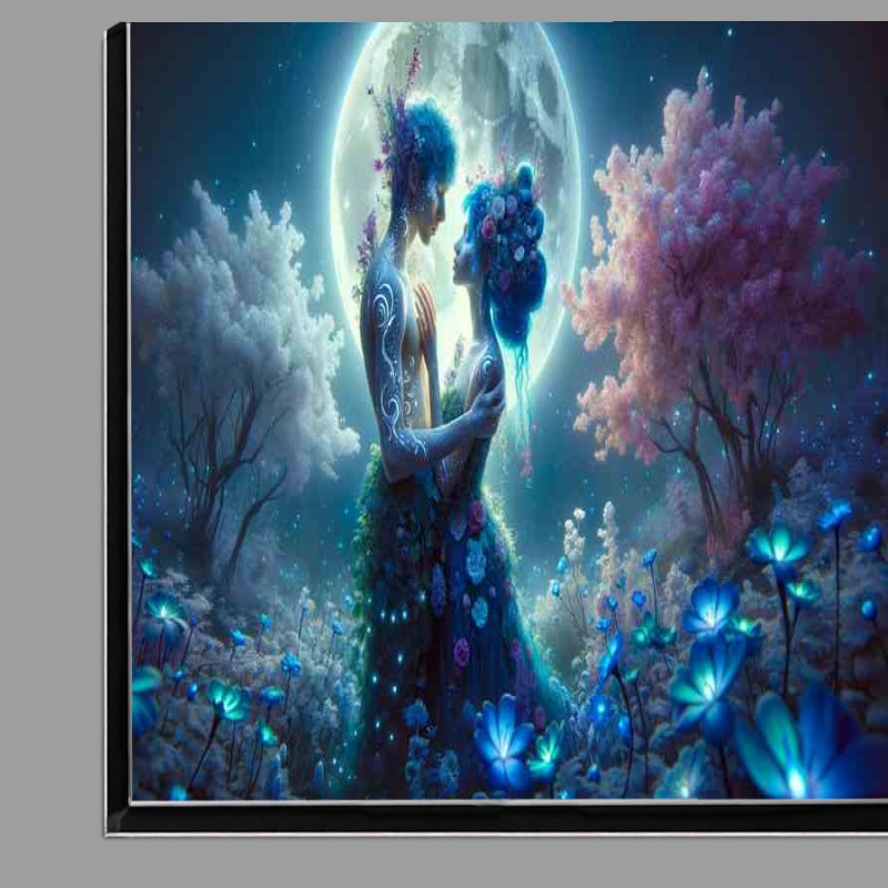 Buy Di-Bond : (Lovers Ethereal Moonlight Embrace glowing oversized moon)