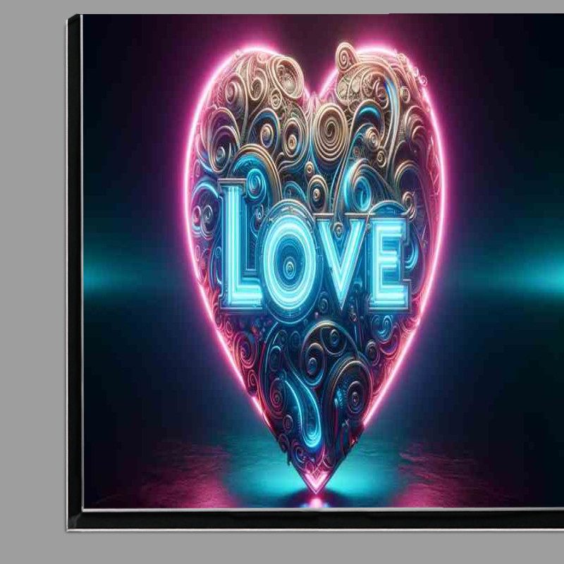 Buy Di-Bond : (Neon Glow Love Embossed Heart Sculpture)