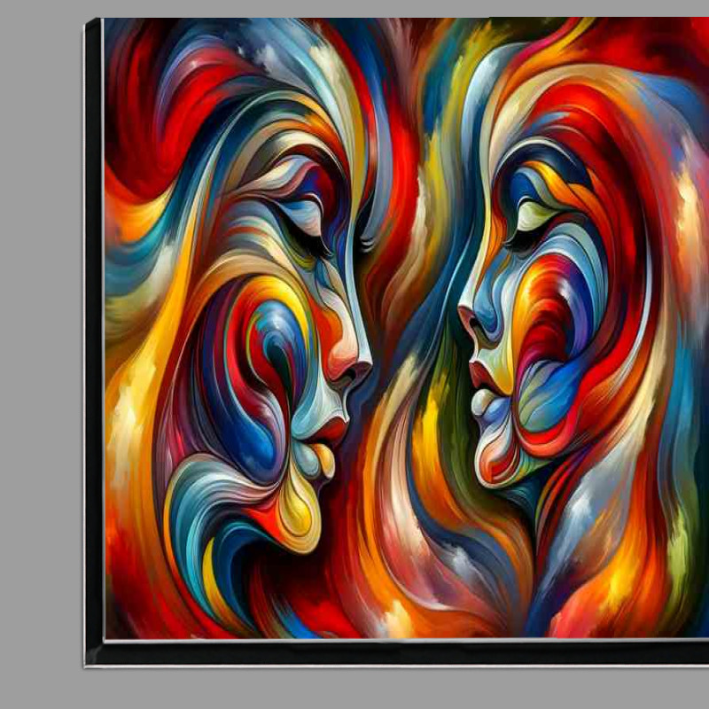 Buy Di-Bond : (Vibrant Abstract Faces Artistic Expression Painting)