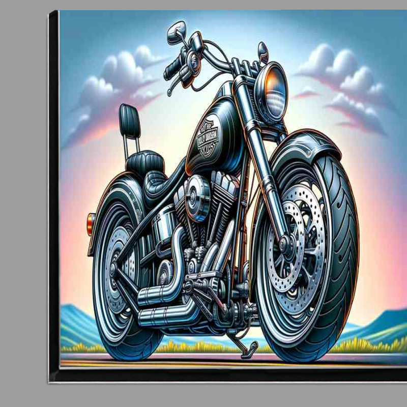 Buy Di-Bond : (Cartoon Harley Davidson Motorcycle Art)