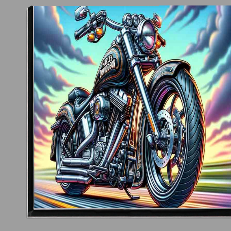 Buy Di-Bond : (Cartoon Harley Davidson Motorcycle Art cool)