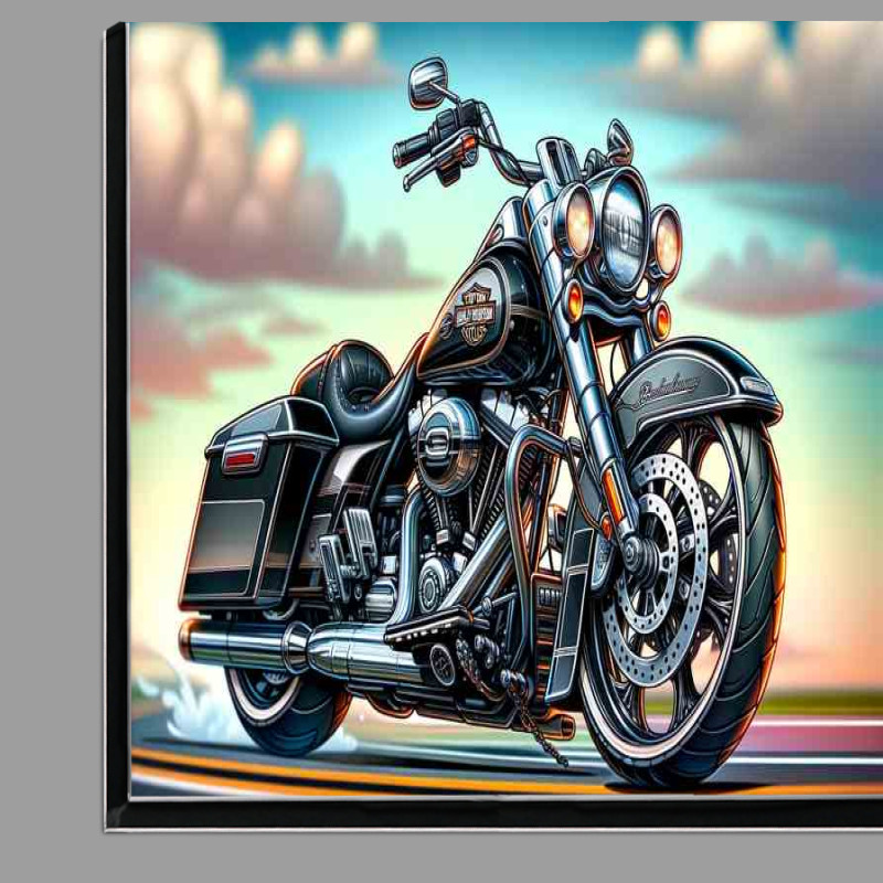 Buy Di-Bond : (Cartoon Harley Davidson Road King Motorcycle Art)