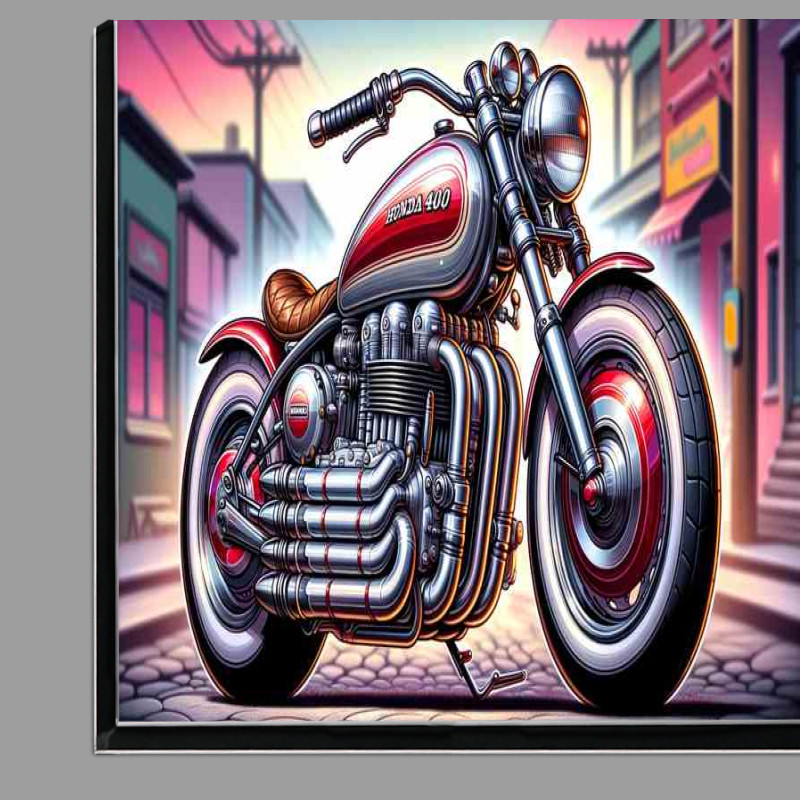Buy Di-Bond : (Cartoon Honda 400 Four Motorcycle Art)