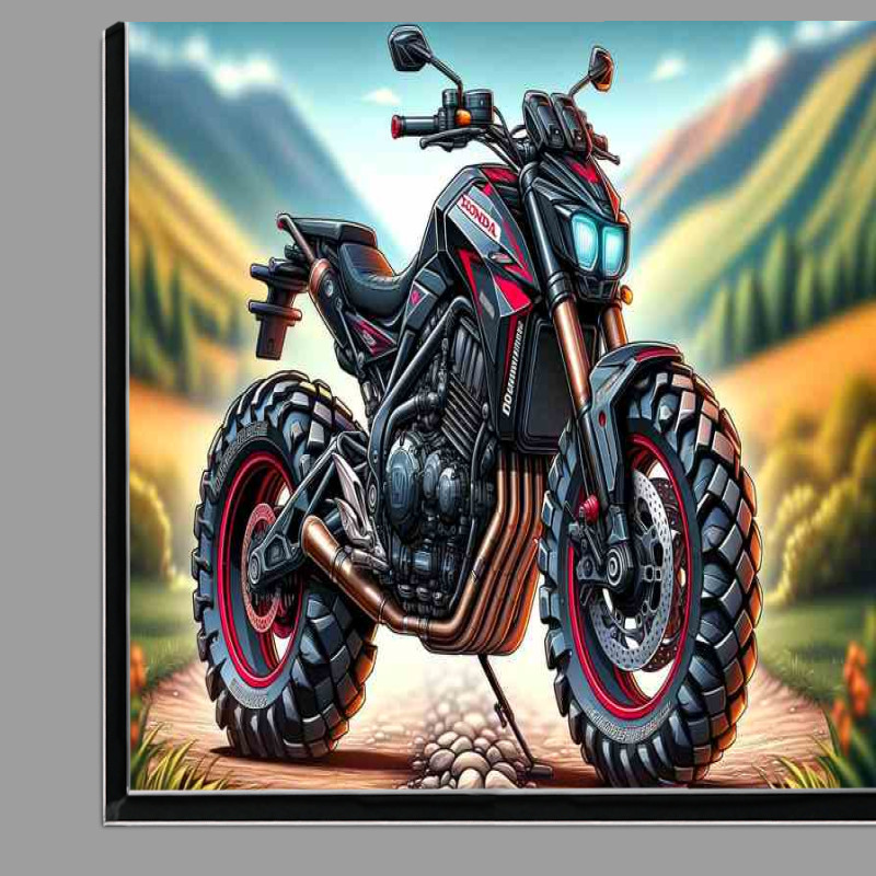 Buy Di-Bond : (Cartoon Honda Dominator 650 Motorcycle Art)