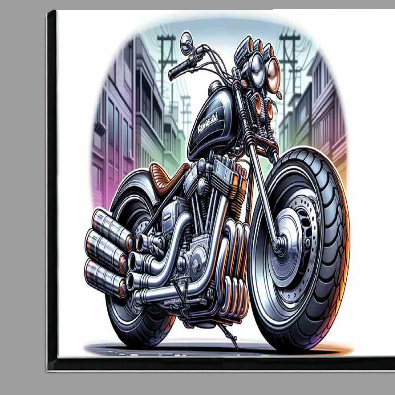 Buy Di-Bond : (Cartoon Kawasaki W800 Motorcycle Art)