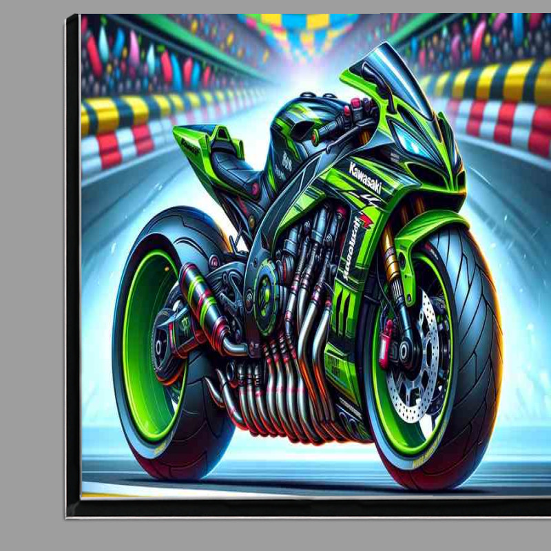 Buy Di-Bond : (Cartoon Kawasaki ZX 10 Tomcat Motorcycle Art)