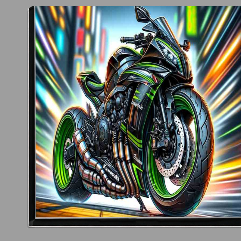 Buy Di-Bond : (Cartoon Kawasaki ZZR600 Motorcycle Art)