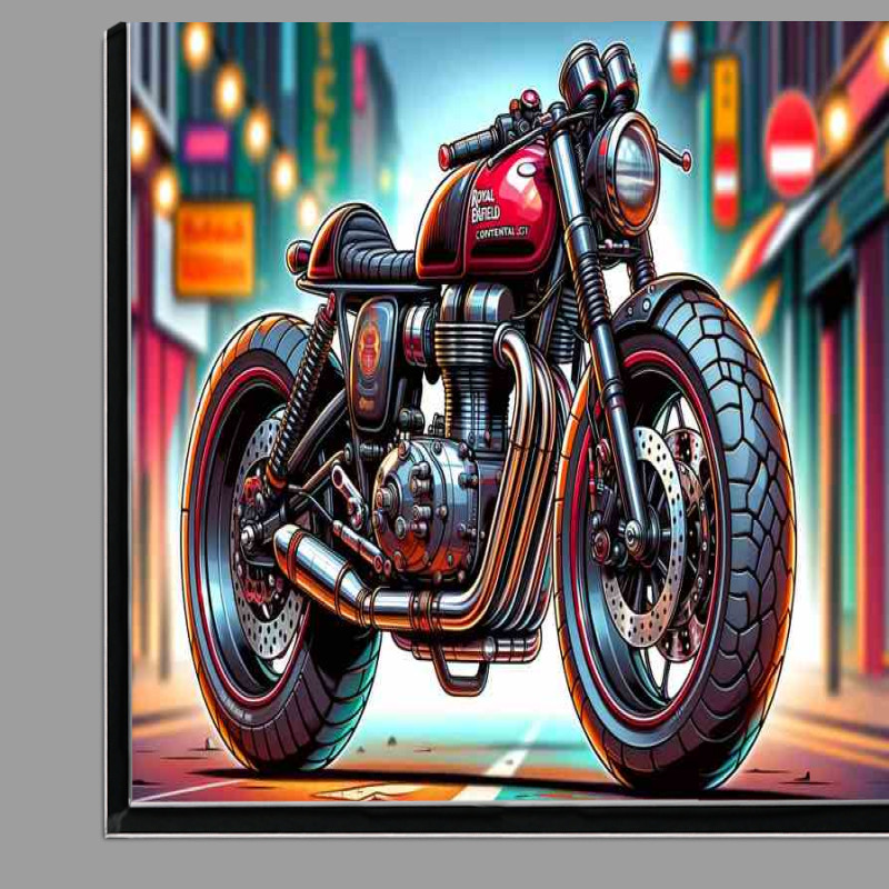 Buy Di-Bond : (Cartoon Royal Enfield Continental GT Motorcycle Art)