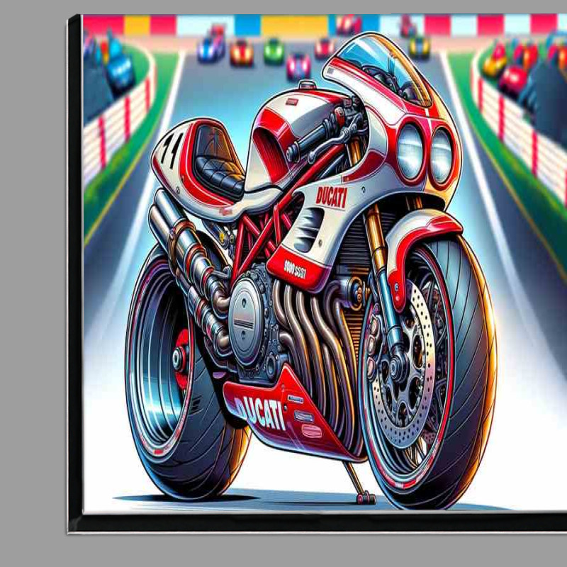 Buy Di-Bond : (Cool Cartoon Ducati 900SS Motorcycle Art)