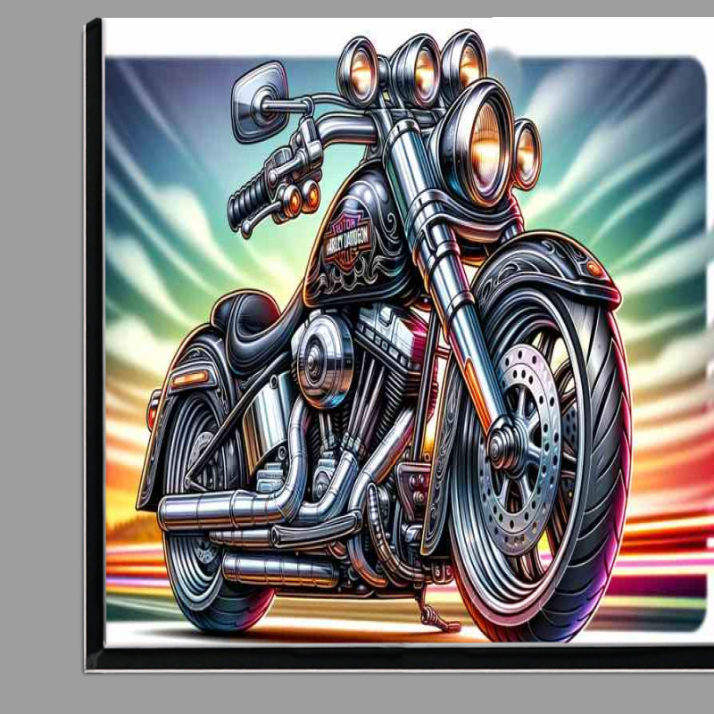 Buy Di-Bond : (Cool Cartoon Harley Davidson Motorcycle Art)