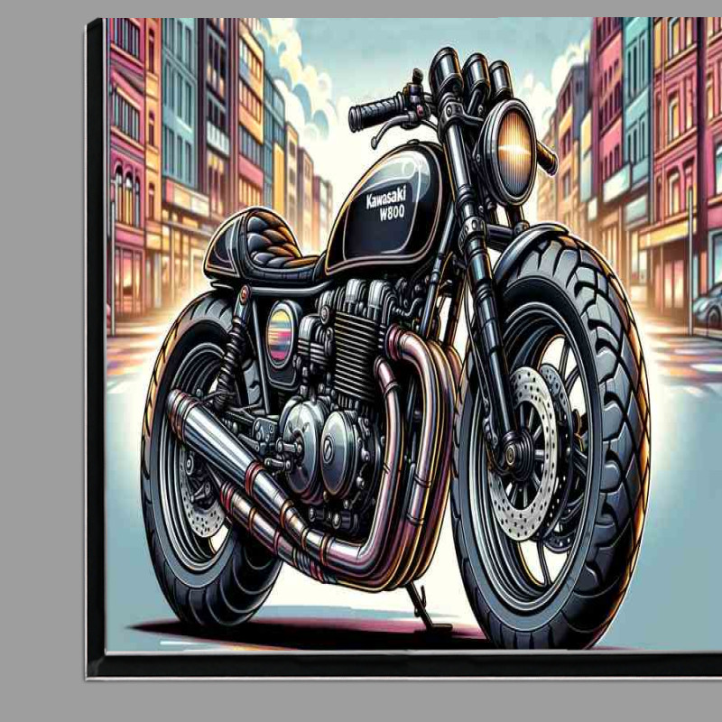 Buy Di-Bond : (Cool Cartoon Kawasaki W800 Motorcycle Art)