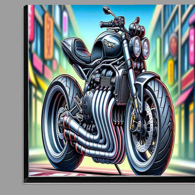 Buy Di-Bond : (Cool Cartoon Triumph Triple Speed Motorcycle Art)