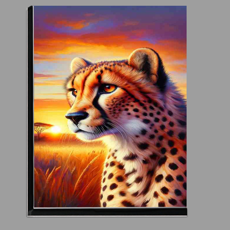 Buy Di-Bond : (Elegant Cheetah in Savanna Sunrise)