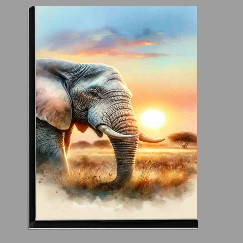 Buy Di-Bond : (Elephant Serene Savannah Sunrise)