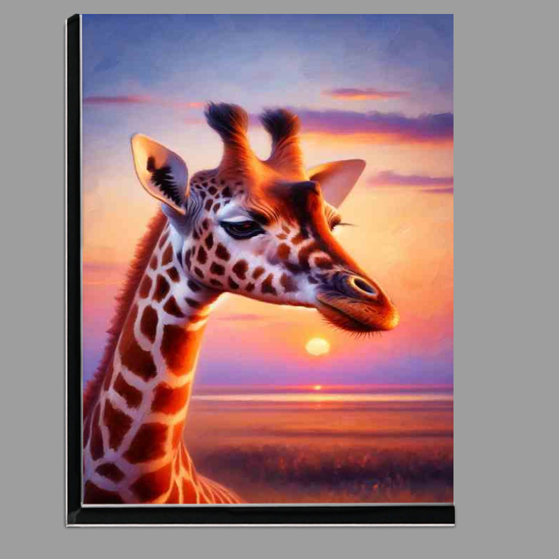 Buy Di-Bond : (Gentle Giraffe in Savannah Sunset great colours)